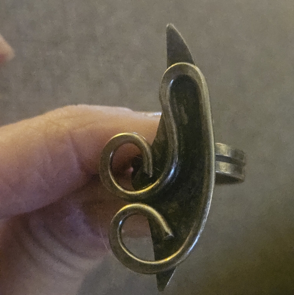 MID-CENTURY UNIQUE ARTISAN STERLING RING.ONE OF A KIND!A RARE,SCULPTURAL GEM 💎 - Picture 1 of 5